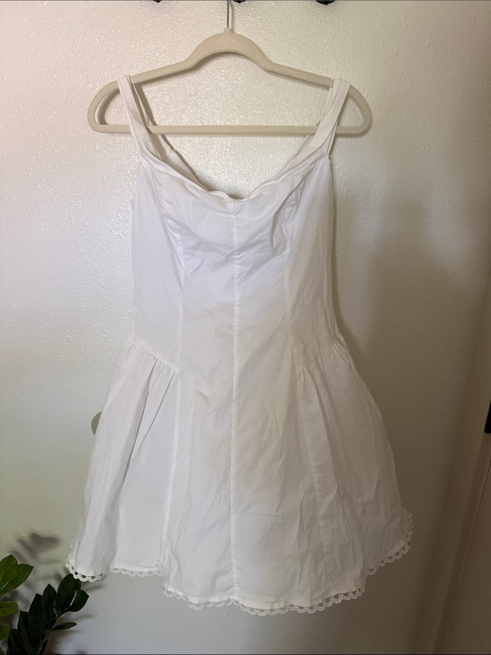 White Lace-Trim Summer Dress